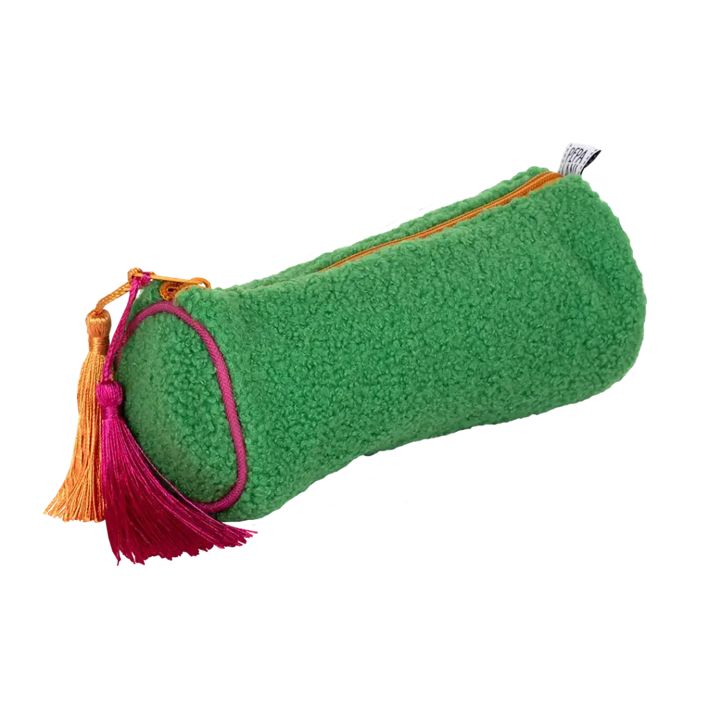 Pepa Lani pencil case round Spring Flower & Fruity Fluffy green