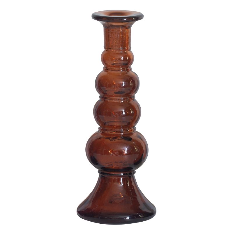 Kitsch Kitchen candle holder recycled glass orange