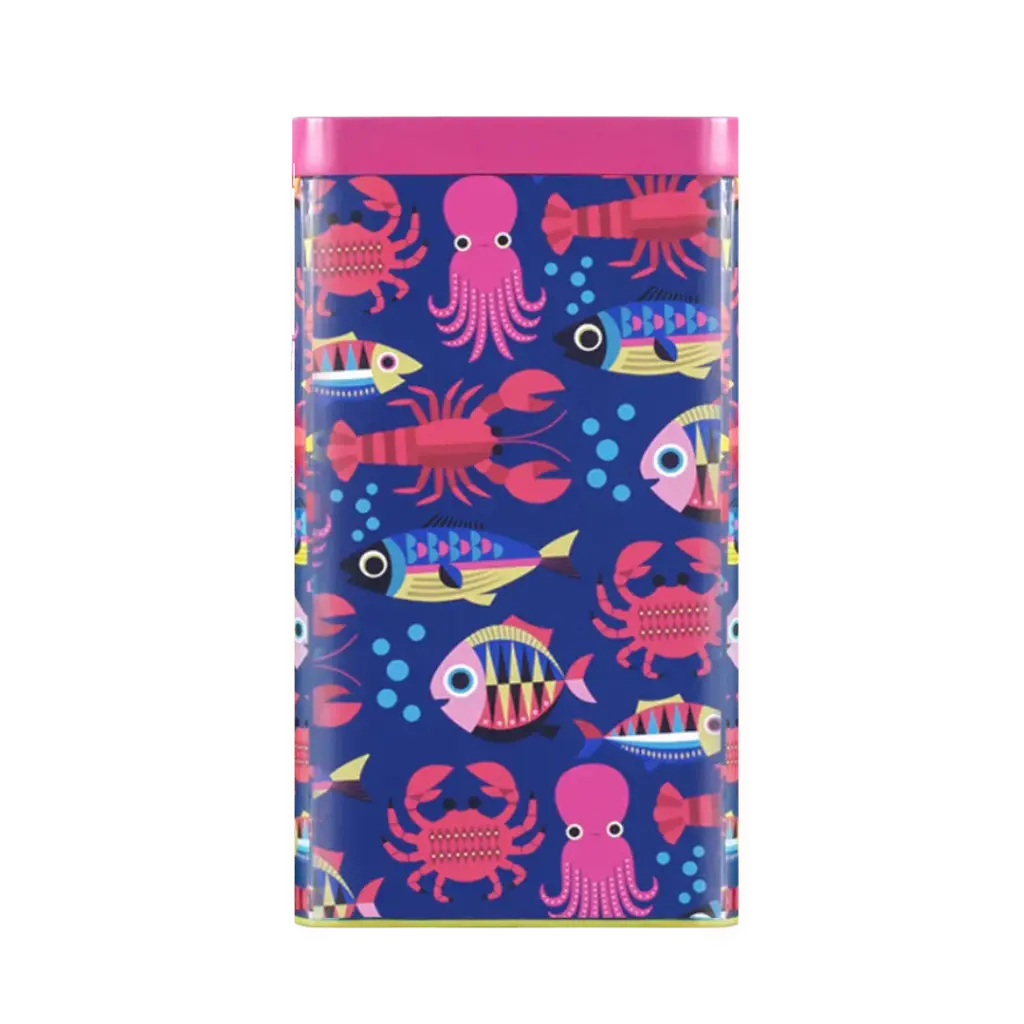 Kitsch Kitchen voorraad blik Sealife small fish/blue sea 11x20cm