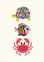 Kitsch Kitchen theedoek Sealife turtlefishcrab