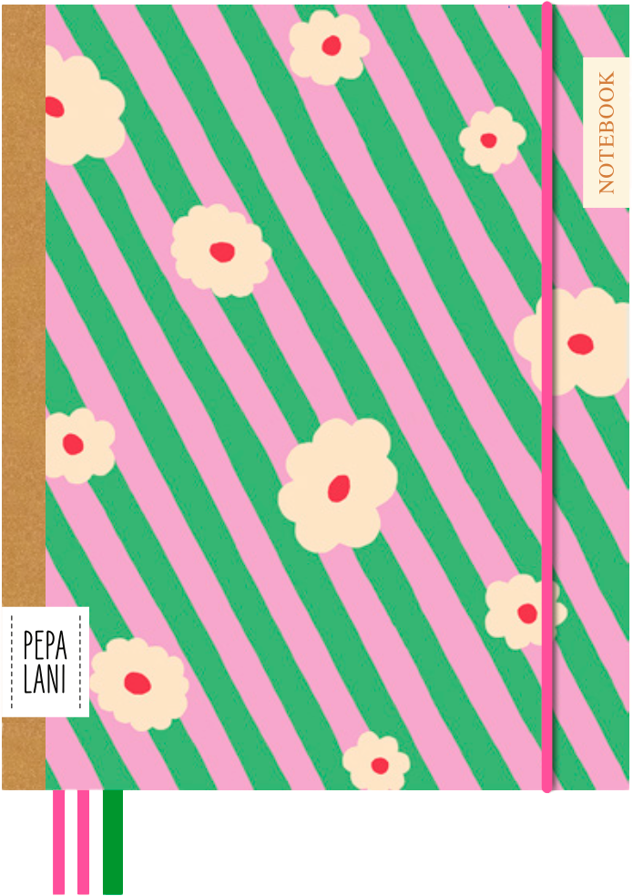 Pepa Lani Flower notebook flowerstripes