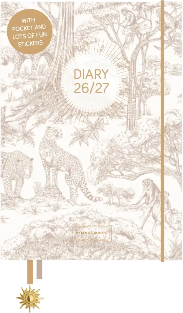 Pimpelmees Mono Savannah Stories agenda 2026/2027 leopard warm nude 