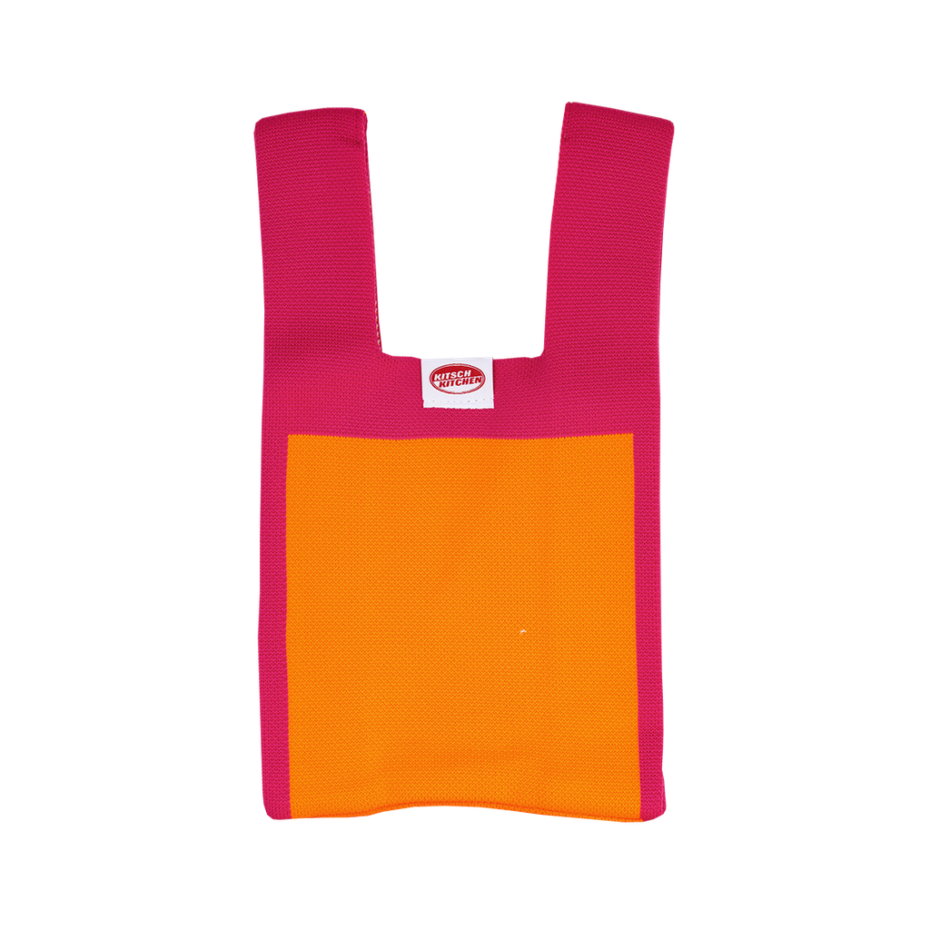 Kitsch Kitchen poppy bag pink with orange square