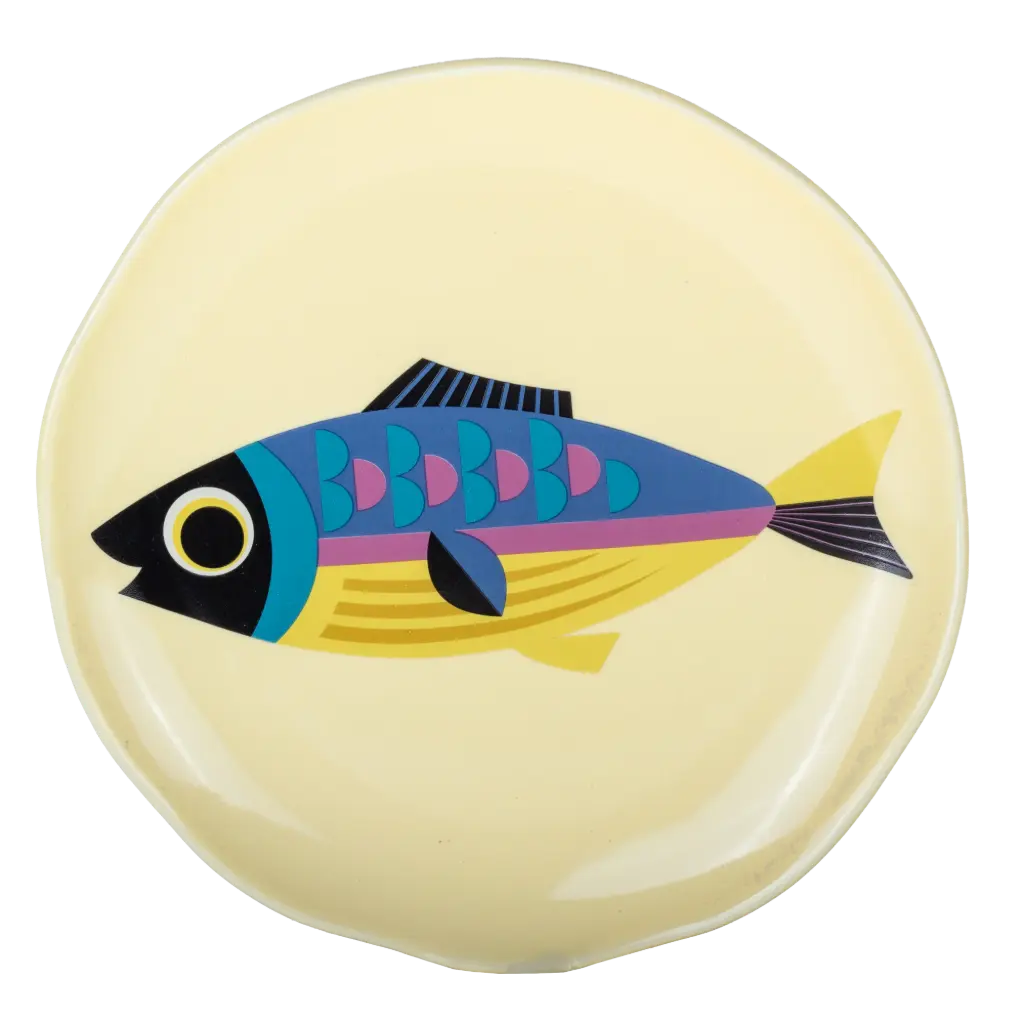 Kitsch Kitchen klein bord rond Sealife long fish