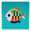 Kitsch Kitchen tile Sealife small fish