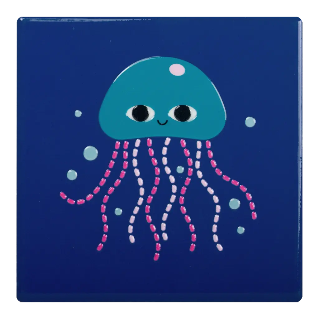 Kitsch Kitchen tegeltje Sealife jellyfish