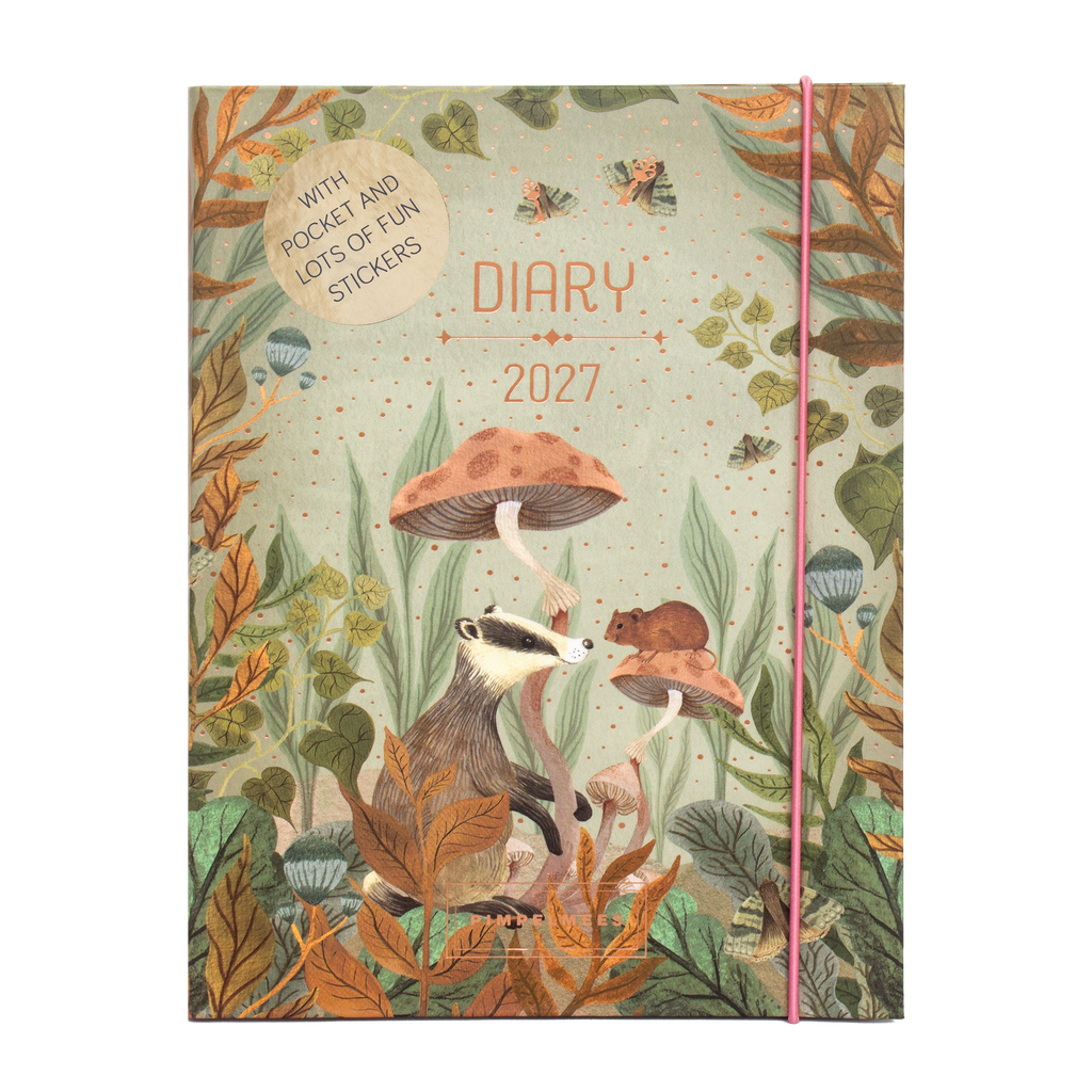 Pimpelmees Magical Forest diary 2027 badger green