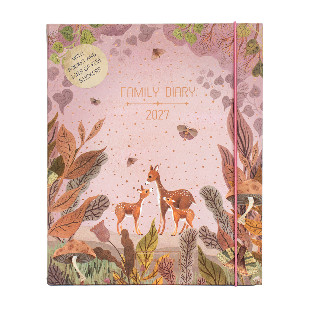 Pimpelmees Magical Forest family diary 2027 deer warm red