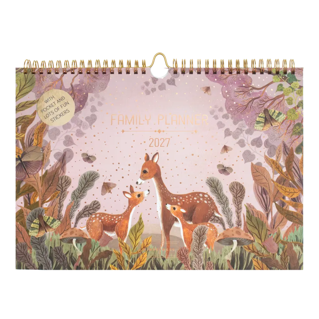 Pimpelmees Magical Forest familie planner 2027 deer warm red