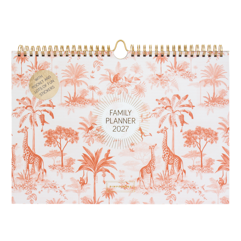 Pimpelmees mono familie planner 2027 Savannah Stories Desert Red