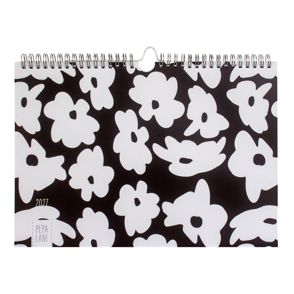 Pepa Lani Black & White family planner 2027 Flowerbomb