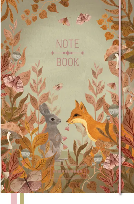 Pimpelmees Magical Forest notitieboek fox grassy green
