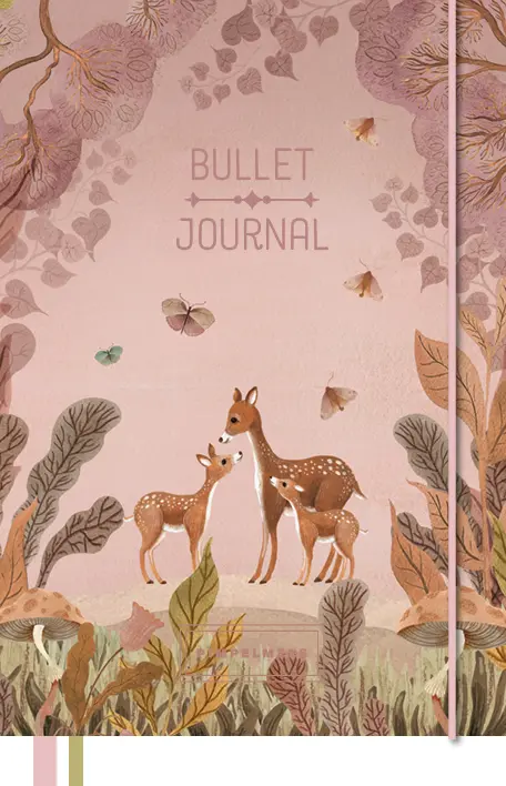 Pimpelmees Magical Forest bullet journal deer warm red