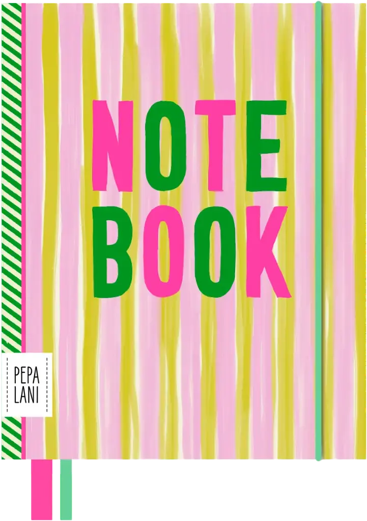 Pepa Lani Flower notebook happy stripes yellow pink