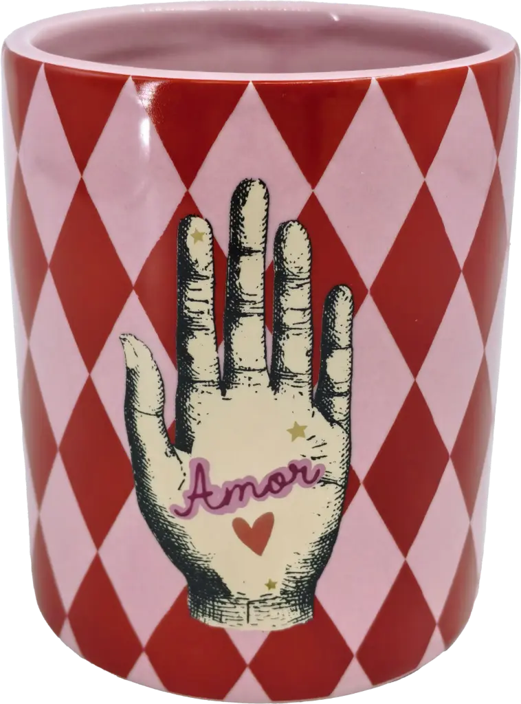 Kitsch Kitchen Kitsch Royale jar S diamonds red/pink hand 