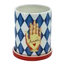 Kitsch Kitchen Kitsch Royale voorraadpot Diamonds blauw/wit met onderzetter