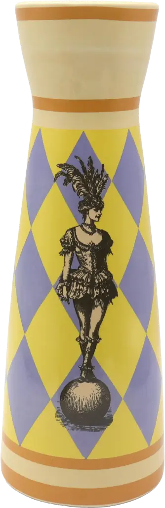 Kitsch Kitchen Kitsch Royale vaas Fifi blauw/geel 