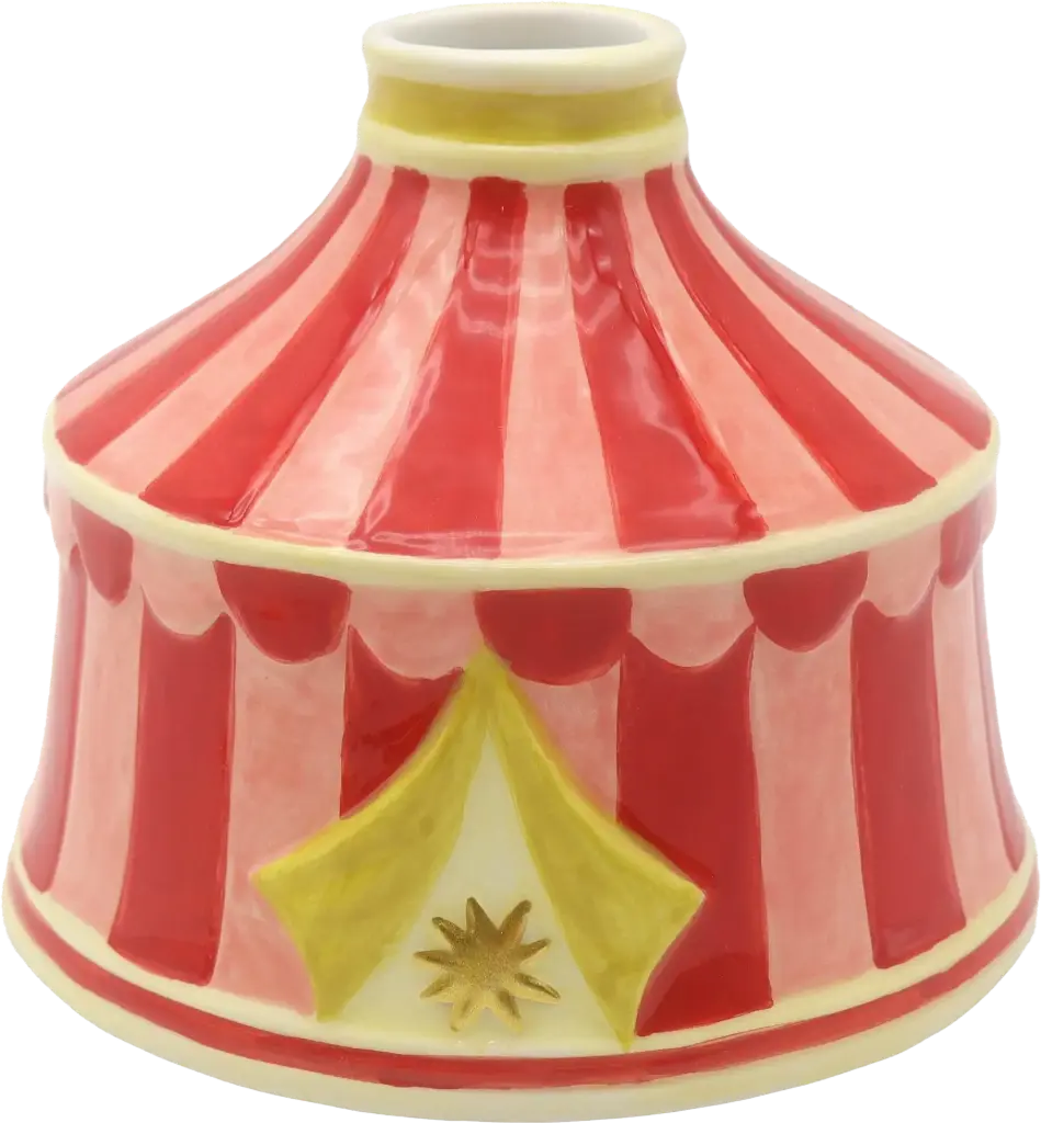 Kitsch Kitchen Kitsch Royale candle holder/mini vase circus tent pink/red 9x11cm