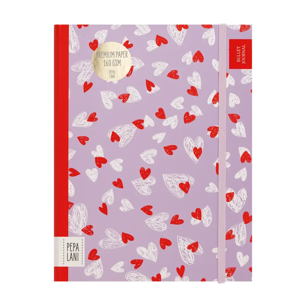Pepa lani bullet journal PRO Flower Small hearts lila/white 