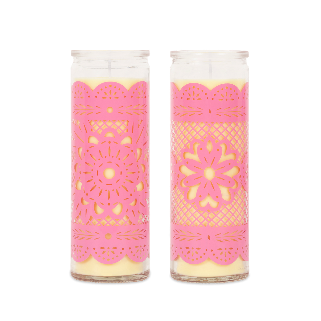 Kitsch Kitchen kaars in glas Papel Picardo Flor