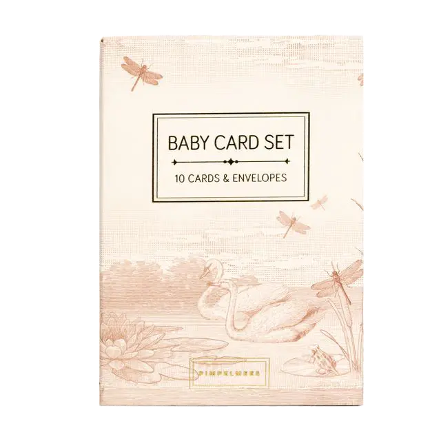 Pimpelmees baby kaartenset 10 kaarten - incl. enveloppen Mono warm nude