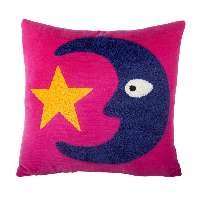 Kitsch Kitchen cushion Loteria moon pink
