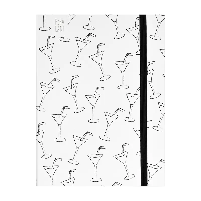 Pepa Lani notebook A5 Black & White Cocktail hour 