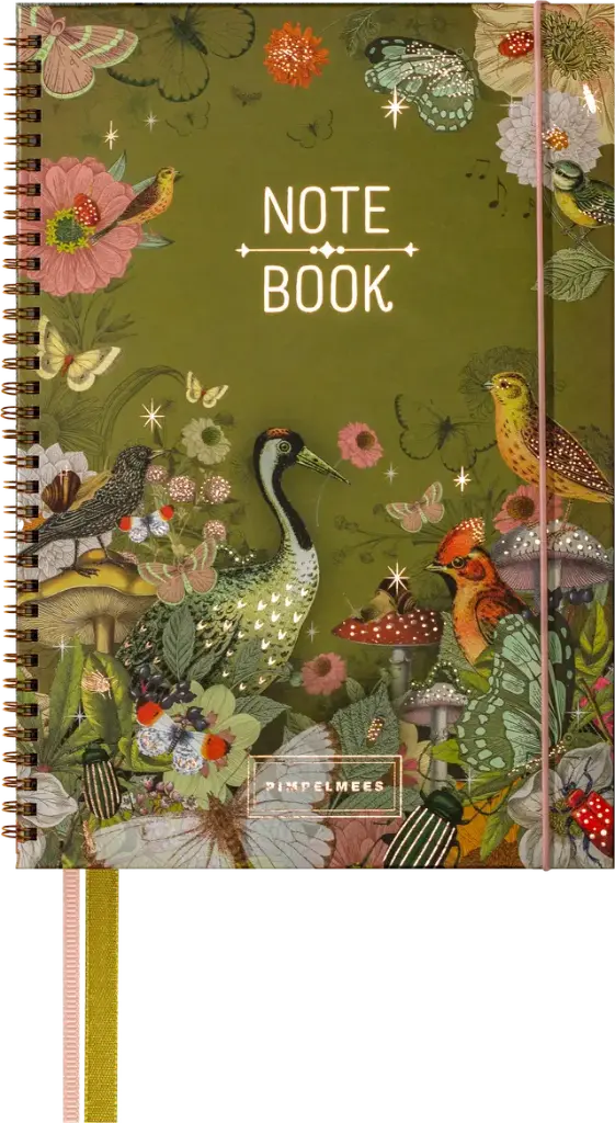 Pimpelmees notebook A4 WIREO - sage 