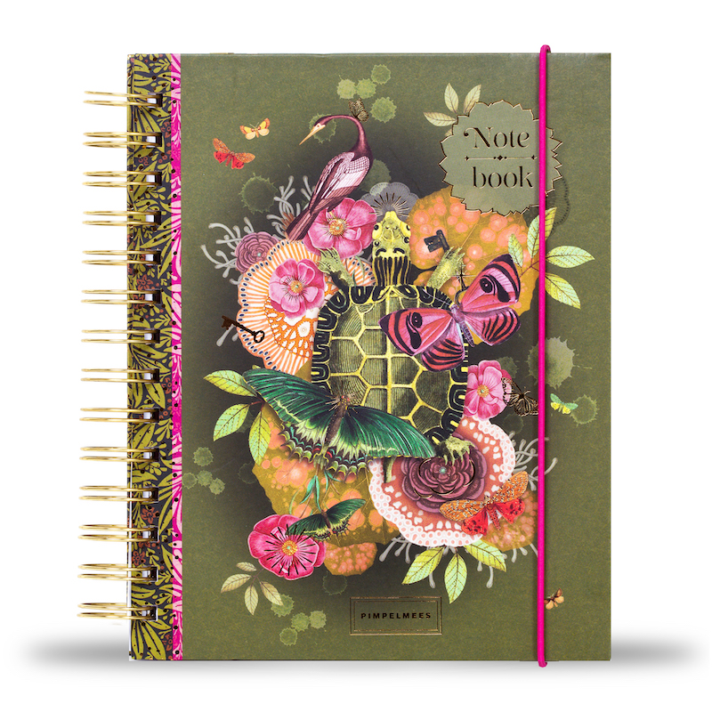 Pimpelmees notebook A5 WIREO XXL Turtle - Olive 