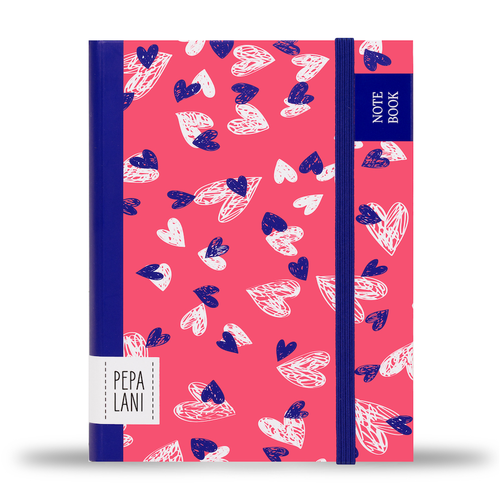 Pepa Lani notitieboek A6 Flower small hearts roze/wit 