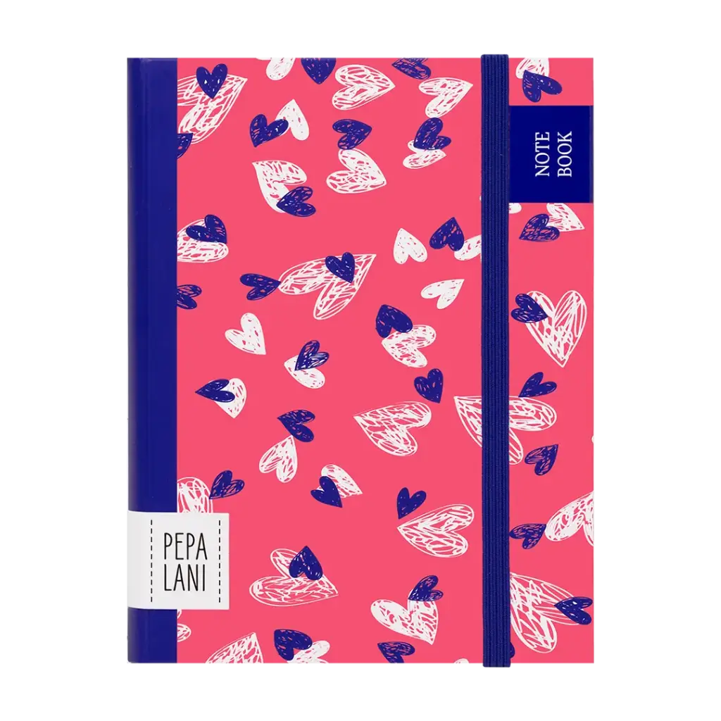 Pepa Lani notitieboek A6 Flower small hearts roze/wit 