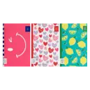 Pepa Lani notebooklet set/3 Spring Flower & Fruity hearts/lemon/wink 