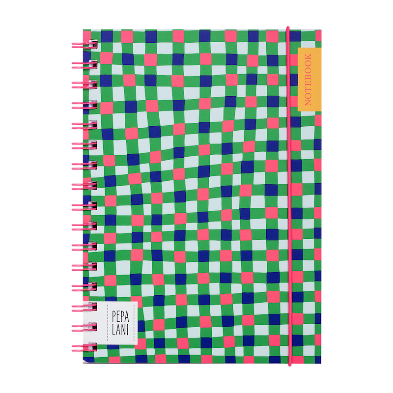 Pepa Lani notebook coloured wireo A5 Flower Checks on checks