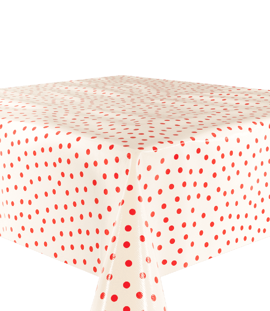 Kitsch Kitchen tafelzeil Lunares rood (1,20x11m)