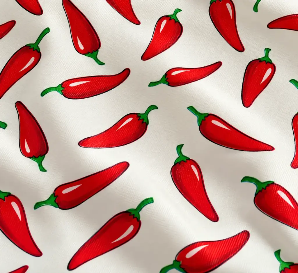 Kitsch Kitchen tafelzeil Chiles rood (1,20x11m)