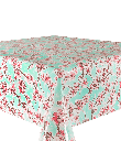 Kitsch Kitchen tafelzeil Cherry Blossom licht blauw (1,20x11m)