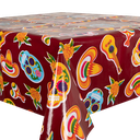 Kitsch Kitchen tafelzeil Calaveras donker rood (1,20x11m)