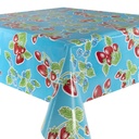 Kitsch Kitchen oilcloth Fresas lightblue (1,20x11m)