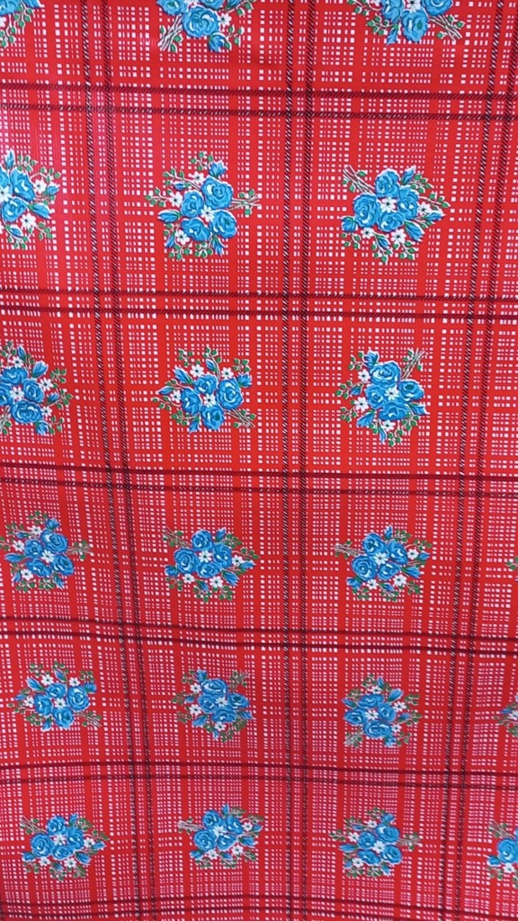 Oilcloth Ramitos red (11m)