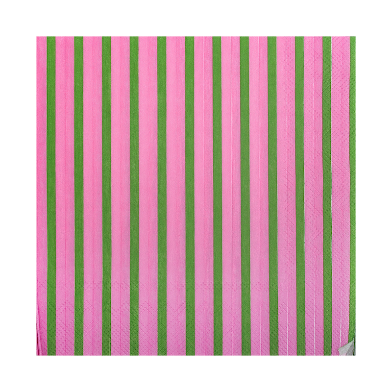 Kitsch Kitchen papieren servetten Streetstyle gestreept roze/groen 