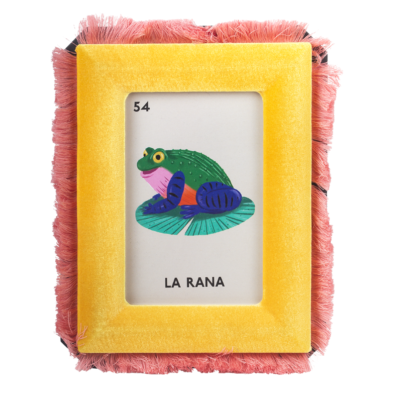Kitsch Kitchen velvet photo frame Loteria 10x15 cm yellow