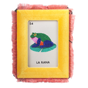 Kitsch Kitchen velvet photo frame Loteria 10x15 cm yellow