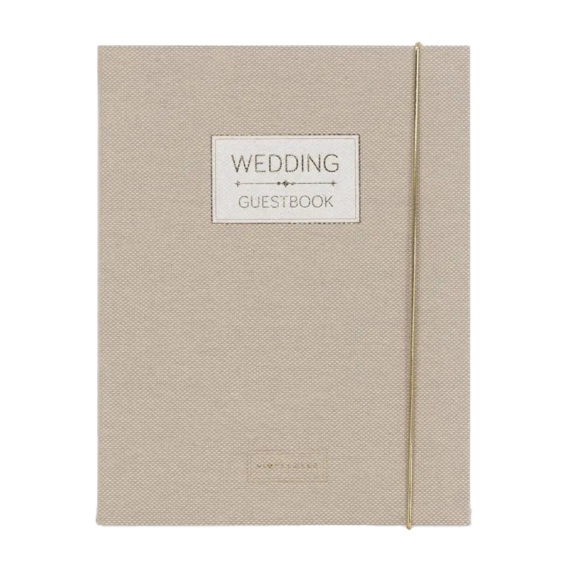 Pimpelmees wedding guestbook Mono Luxe edition linnen warm nude 