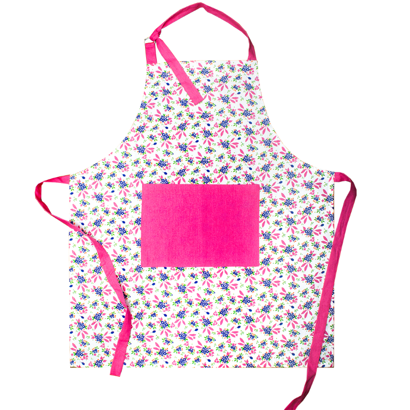 Kitsch Kitchen schort Mercado de Flores blauw