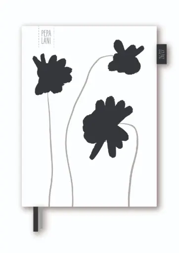 [PBW.26101] Pepa Lani B&W agenda 2026/2027 poppy flower 