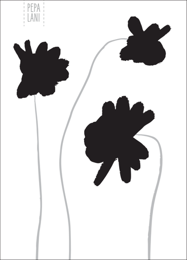 [PBW.10099] Pepa Lani B&W notitieboek poppy flower 