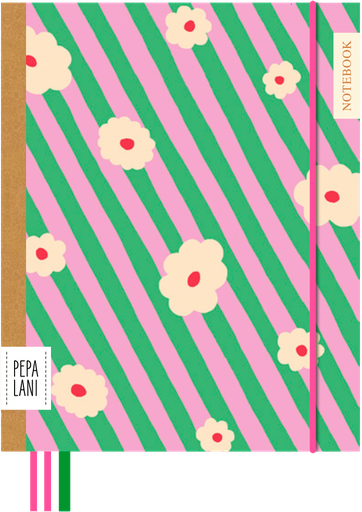 [PPL.40099] Pepa Lani Flower notebook flowerstripes