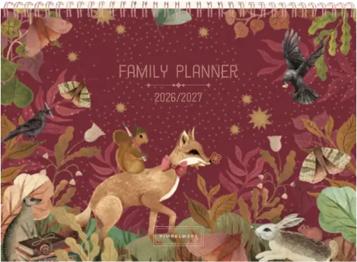 [PMP.26111] Pimpelmees Magical Forest familyplanner 2026/2027 fox peony 