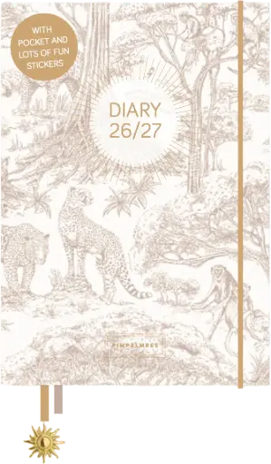 [PMONO.26111] Pimpelmees Mono Savannah Stories agenda 2026/2027 elephant pencil grey 