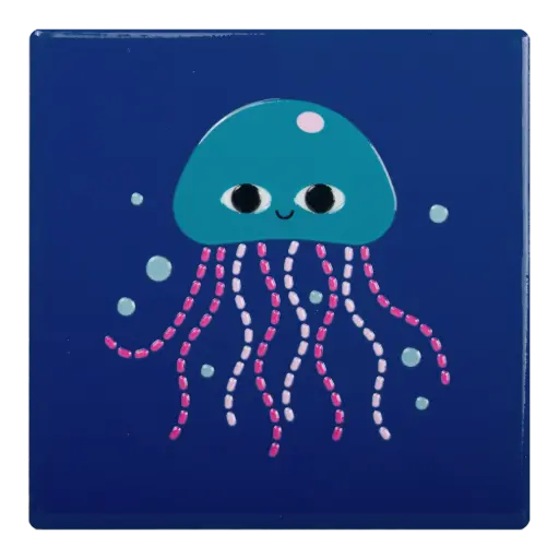 [KK.80065] Kitsch Kitchen tegeltje Sealife jellyfish